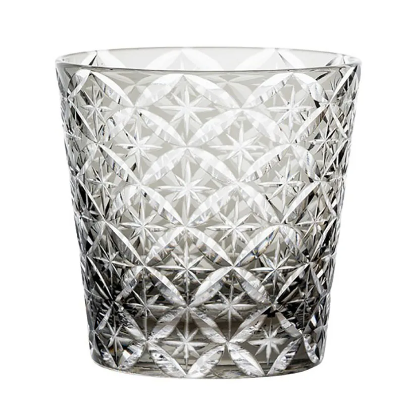 Edo Kiriko whisky glassese Japanese hand-carved crystal glass personality Shot glasses foreign wine glass Transparent beer mug
