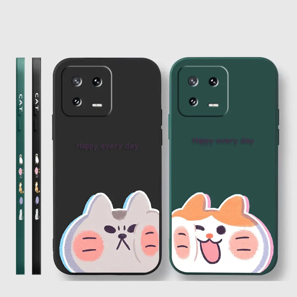 Case For Xiaomi PCOO F3 F4 F5 M3 M4 M5 X3 X4 X5 MIX 3 4 Black Shark 5 GT Pro 4G 5G Case Funda Cqoue Shell Happy Cute Couple Cat