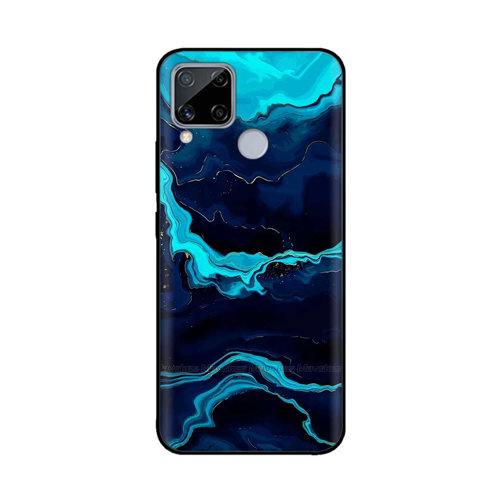 Силиконовые чехлы для Realme C15 черный бампер Oppo RMX2180 RealmeC15 C 15