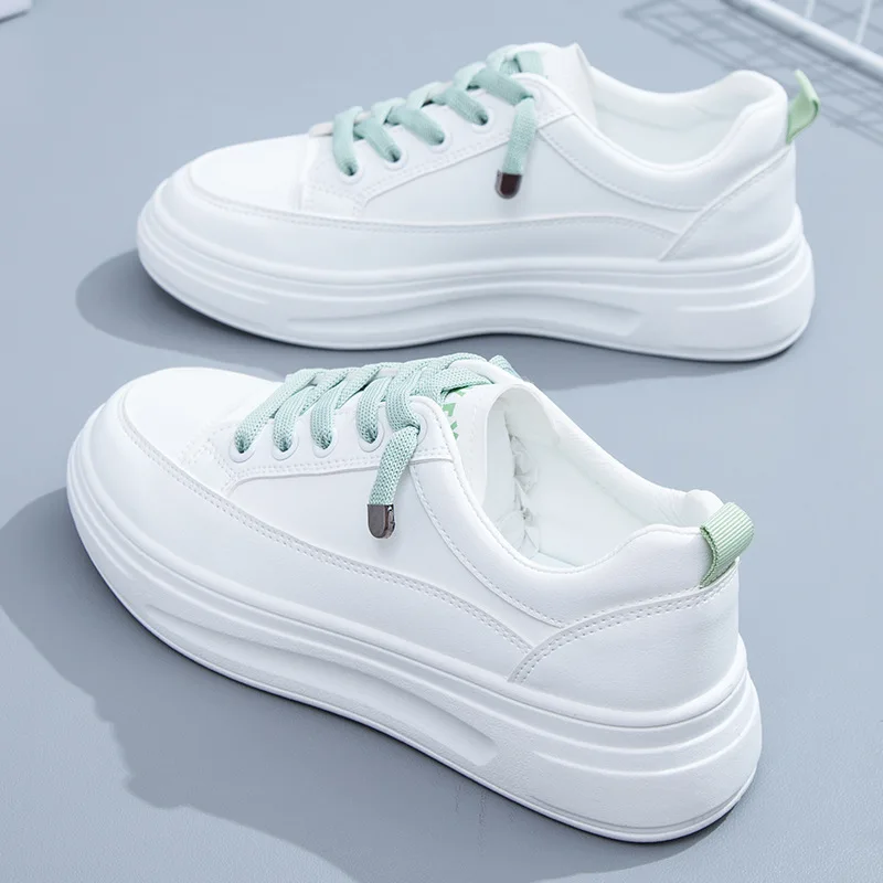 

2022 Ladies Shoes Women Sneakers Lacing Walking Sneakers Woman Loafers White Flat Slip on Vulcanize Casual Shoes Large Size