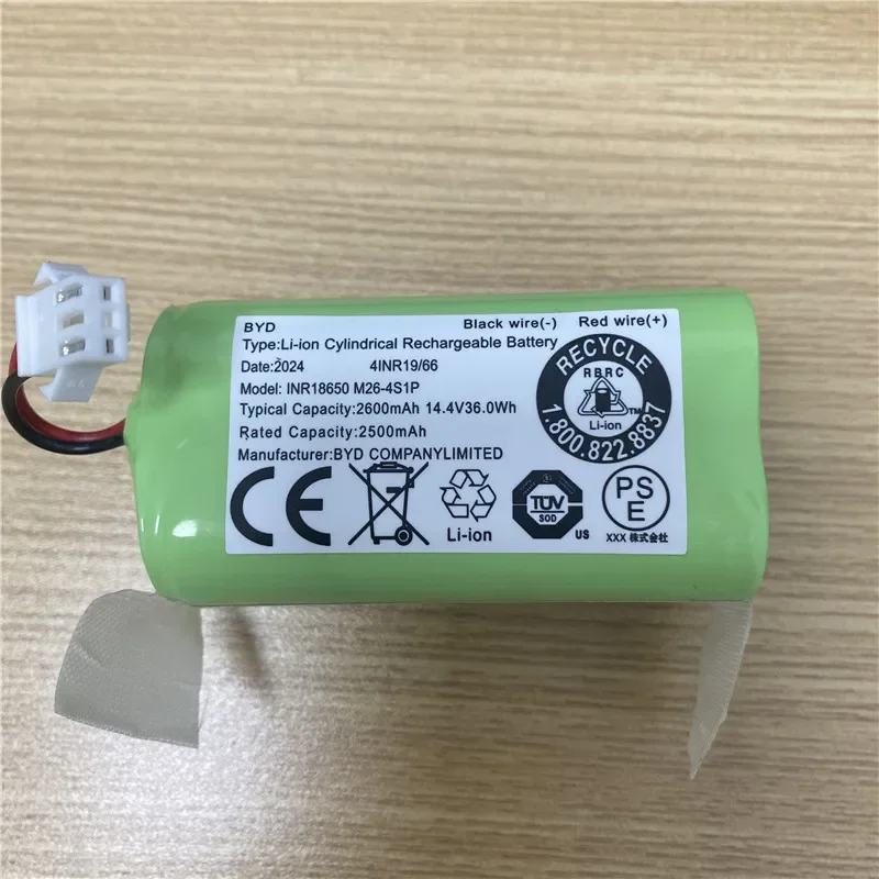 В наличии для аккумулятора INR18650 M26-4S1P 2600 мАч высокая емкость ECOVACS DN620 DH35/45/39 D033 DS35