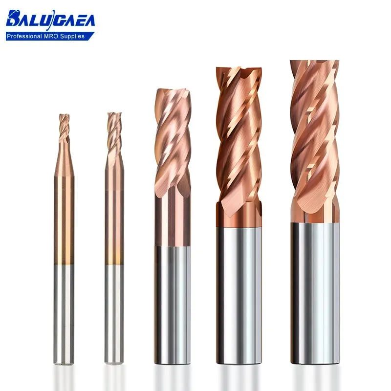 

CNC Router Bit 4 Flute Milling Cutter TiCN Coated Carbide End Mill 1-20mm HRC60 CNC Machining Flat Milling Cutting Tools