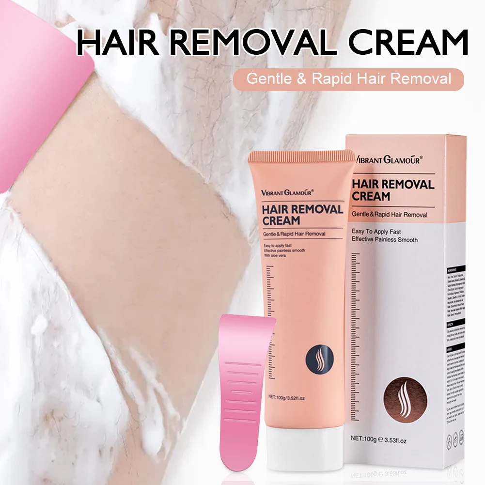 

Painless Hair Removal Cream Face Arm Leg Back Underarms Full Body Repair Gentle Effective Non-Irritating Skin Care 100g