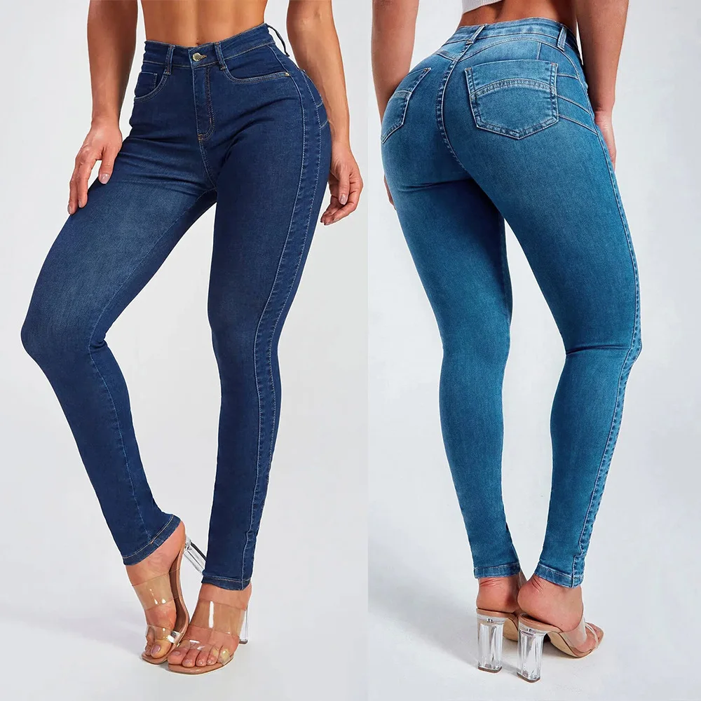 

2023 Autumn New Slim fit leggings, elastic high waisted jeans, women's pants