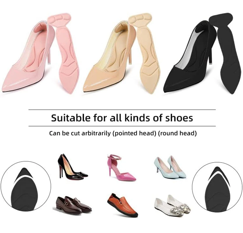 1 Pair Memory Foam Insole Pad Inserts Heel Post Back Breathable Anti-slip for Women High Heel Shoe New Shoe Arch Support Insoles