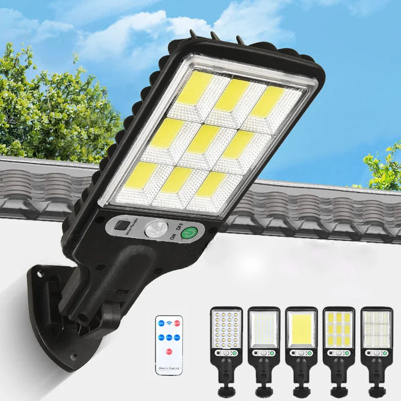 

1PC Outdoor Solar Lamp Solar Street Lights Wall Light Waterproof PIR Motion Sensor Garden Patio Path Yard with Remote Control