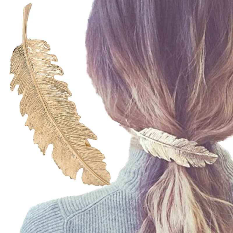 

Silver Blond Girl Hair Leaf Barrette Clip Hairpin Bobby Pins Accessories Women Bridal Wedding Anniversary Party Jewelry