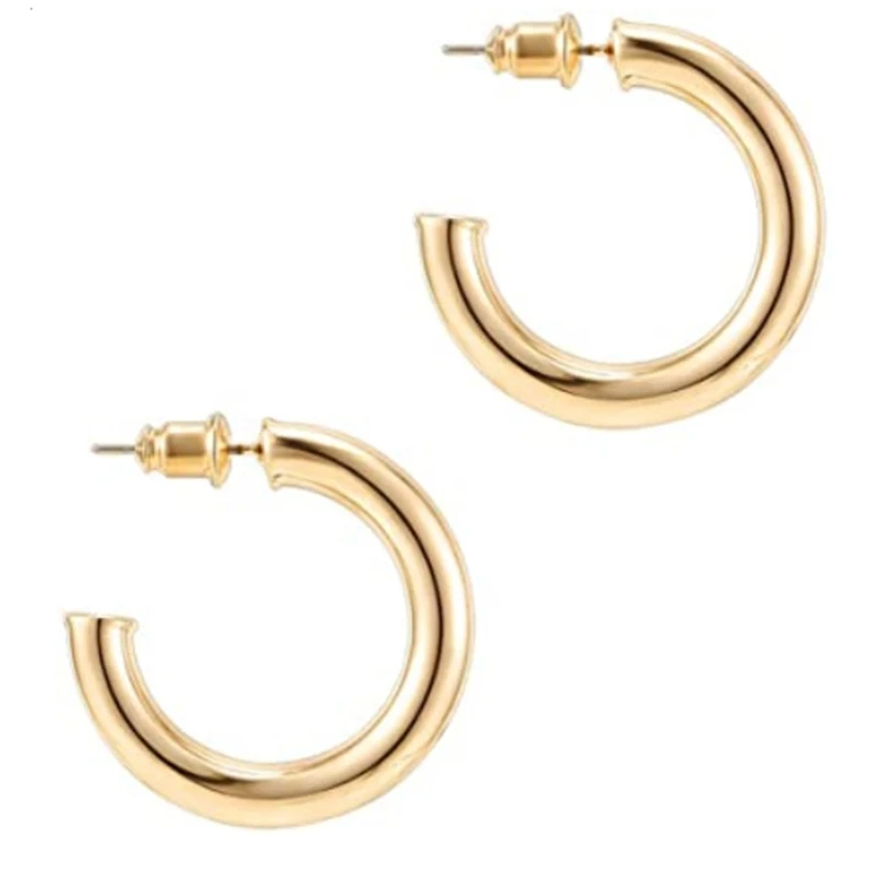 

Цветные легкие крупные открытые обручи серьги-кольца для женщин