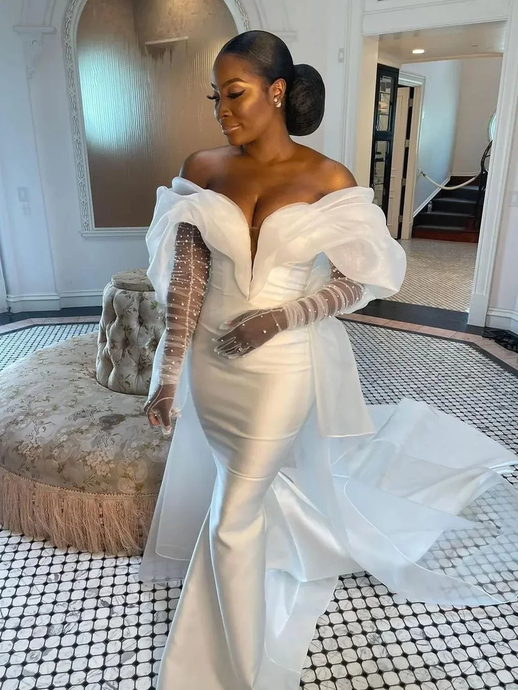 

Roseca Ye Luxury Off The Shoulder Mermaid Wedding Dress 2023 Stylish Bridal Gowns With Train High-end Custom Made Dresses Brides
