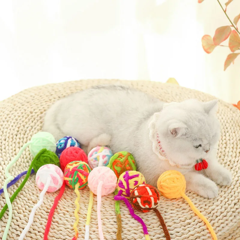 

Plush Ball Cat Toy Self-healing Molar Cleaning Pet Toy Bell Interactive Ball Throw Dog Toy Wool Ball Pet Supplies Accessories