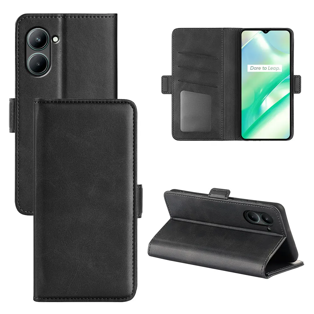 Кожаный чехол-книжка для Realme C33 Кожаный чехол-книжка для Realme C33