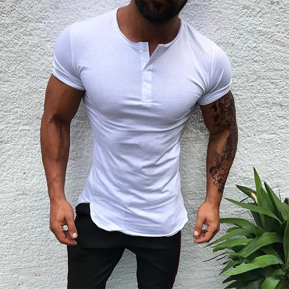 

Replacement 100% Brand New T Shirt Short Sleeve Summer Mens Pullover Button Slim Fit Tops 1 Pcs Casual Comfortable