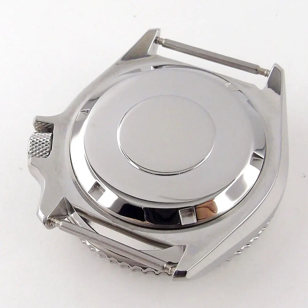 3.8 o'clock Screw Crown Fit for NH34 NH35A NH36A 42mm Stainless Steel Watch Case Orange Chapter Ring Alloy Insert Sapphire Glass