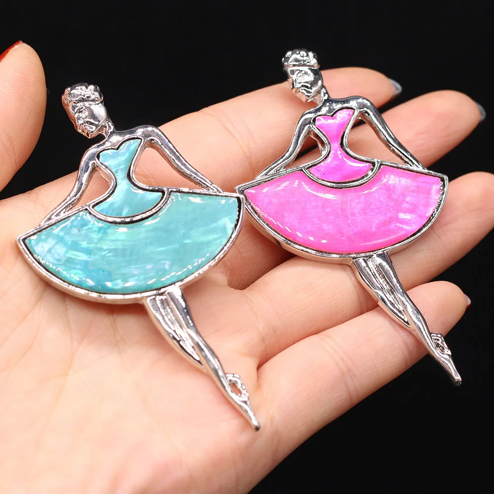 Натуральная ракушка, красивая брошь из перламутровой ракушки, подвеска, булавка для изготовления ювелирных изделий своими руками, женский подарок, размер 45x80 мм, свадебный банкет