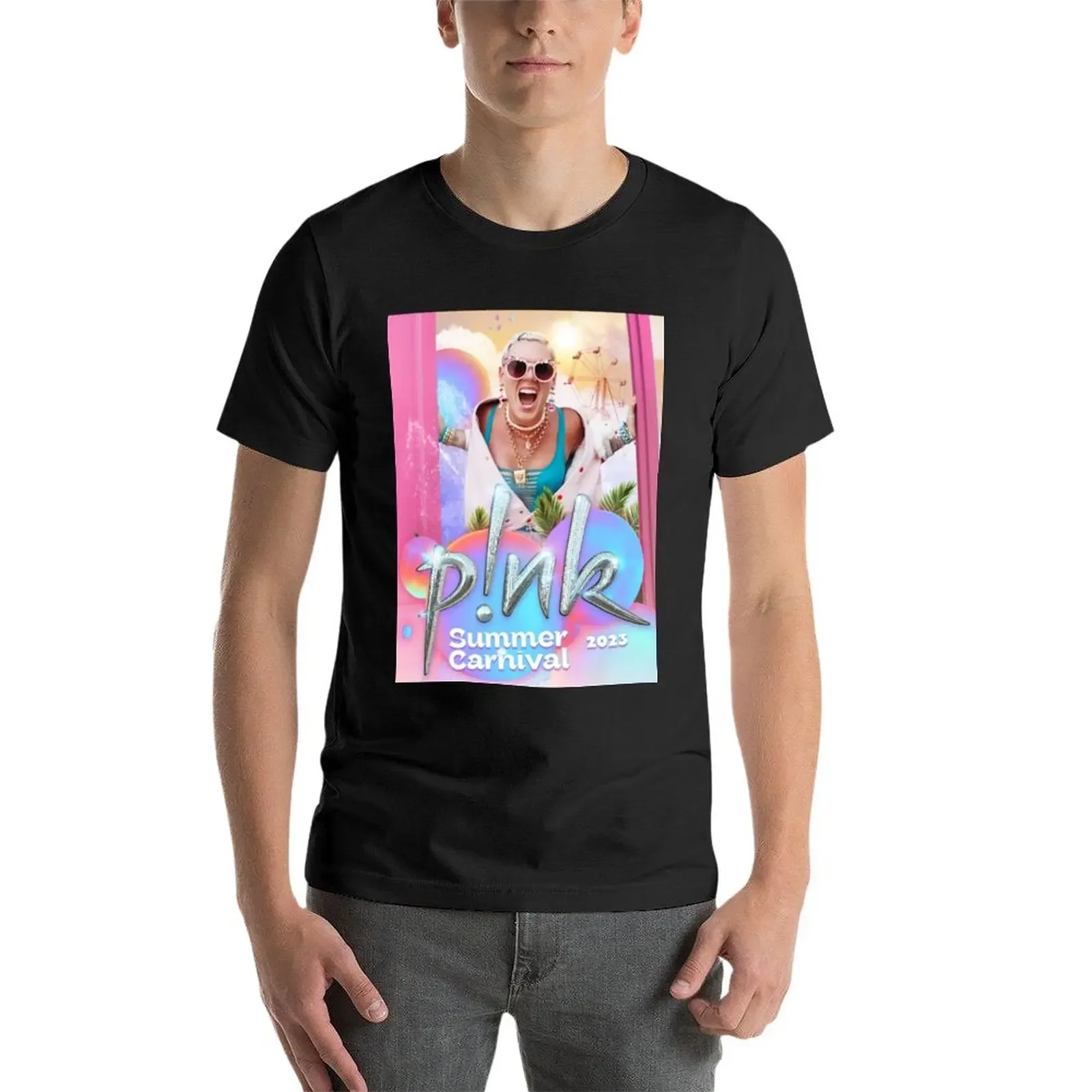 Новинка 2023 розовая летняя футболка с карнавалом мужские футболки на заказ