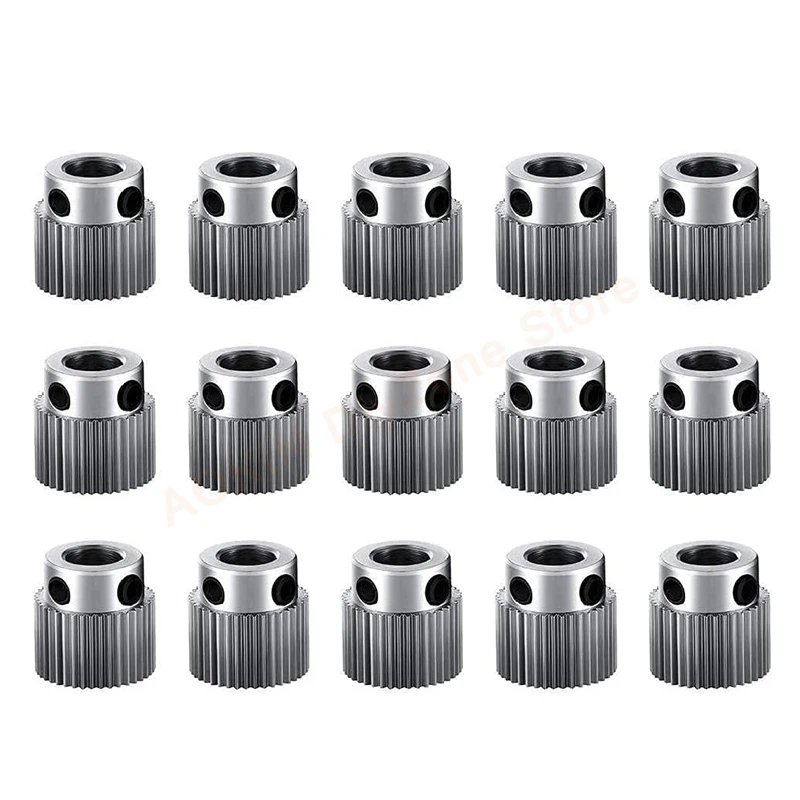

15Pcs MK7 MK8 Extrusion Feeder Driver Pulley 36 Teeth Bore 5mm Stainless Steel Drive Gear for 3D Printer 1.75mm & 3mm Filament