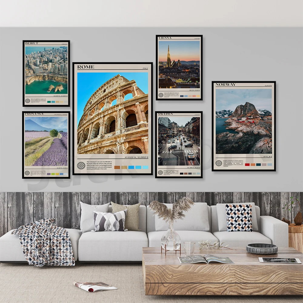 Художественная печать стоктем, Бразилия, Норвегия, Хельсинки, Хорватия, Дубай, Прованс, Постер путешествий по всему миру, плакат с координатами, домашний декор,
