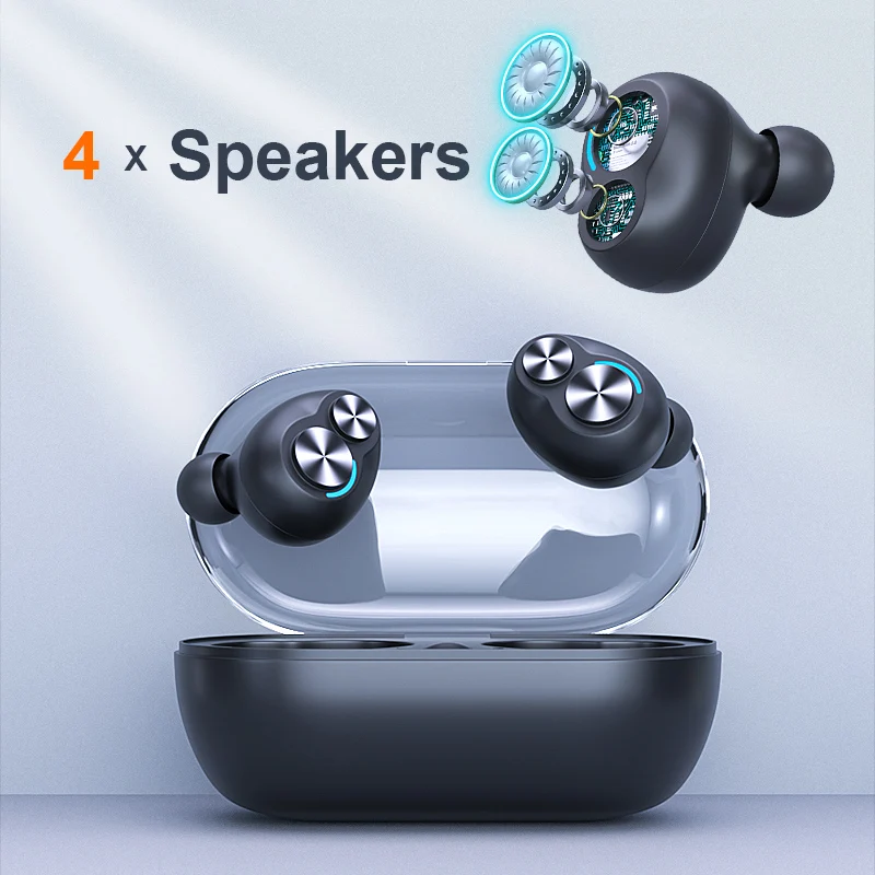 Беспроводные наушники Bluetooth Tws двойной привод Hi-Fi Бас-гарнитура спортивные