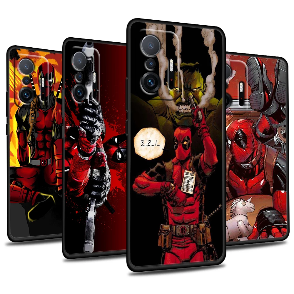 

Avengers Marvel Hero Deadpool For Xiaomi Mi 11 10 Ultra 11T 10T Note10 Pro Lite 11i 10i 10S 5G Soft TPU Black Phone Case Cover