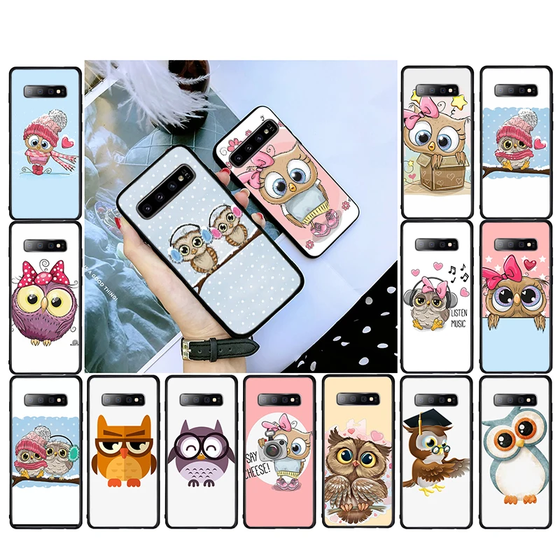 

Cute Cartoon Owl Hearts Lover Phone Case For Samsung S23 S22 S20 Ultra S20 S22 Plus S10 S9 Plus S21 Plus S10E Plus