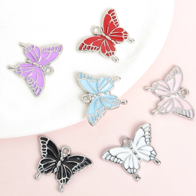 Подвески в виде бабочки из цинкового сплава 10 шт