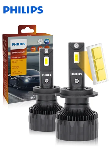 Philips Ultinon Rally 3550 LED H4 H7 H11 100 Вт 9000LM HB3 9005 HB4 9012 HIR2 Автомобильная фара высокой мощности с люменом Ватт 6500K Белая лампа