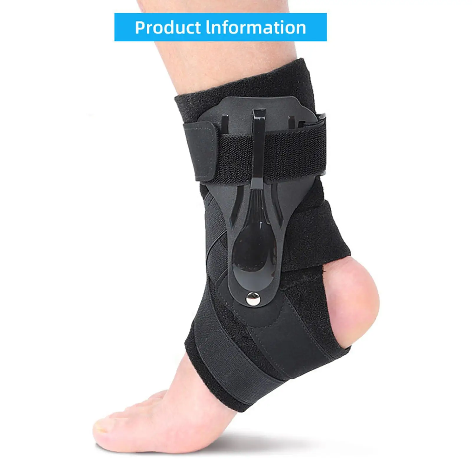 

Ankle Support Brace Belt with Side Stabilizers Compression Sleeve Ankle Guard Sport Fatigue