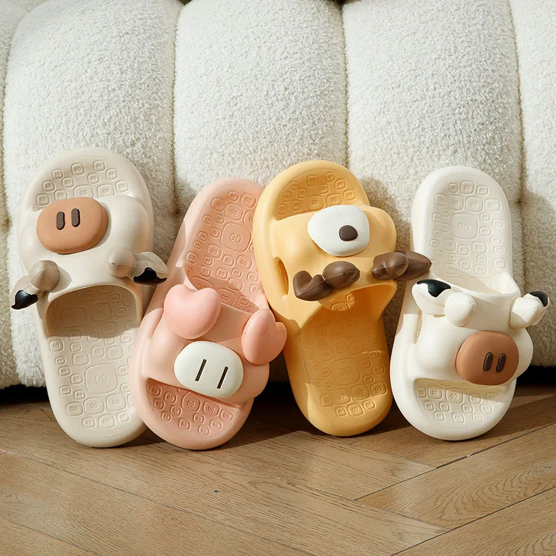 New Eva Sandals and Slippers for Women In Summer Cartoon Cute Couples Can Wear Anti-slip Soft Slippers for Men At Home
