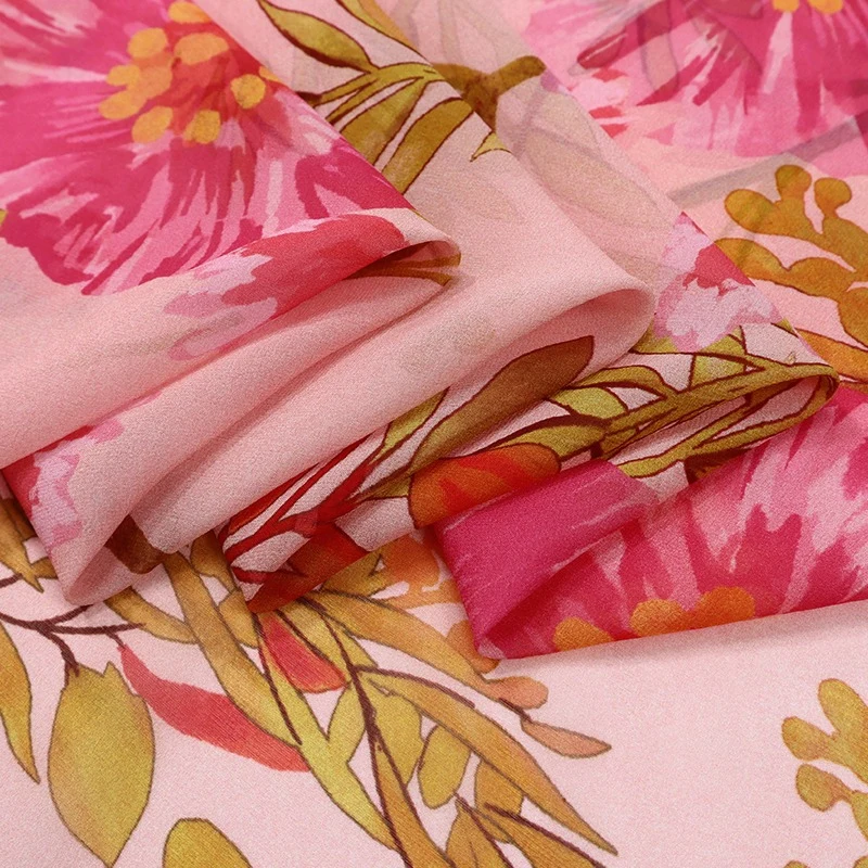 Модное новое розовое платье-рубашка из 100% шелковой ткани Роскошная ткань класса