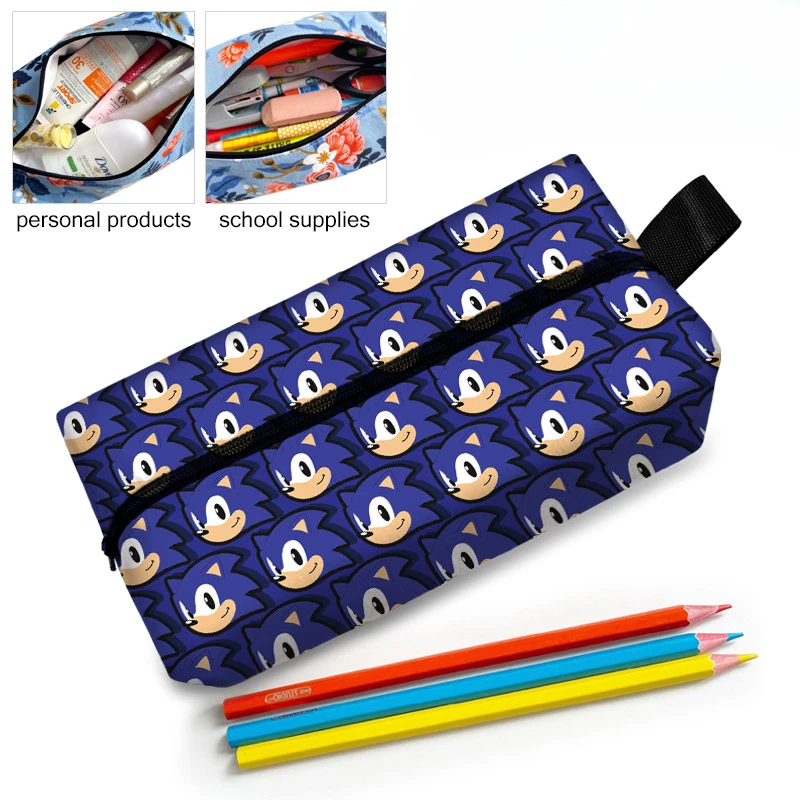 Case Square Cartoon Anime Pen Holder Pencil Case Stationery Box Small Pencil Case