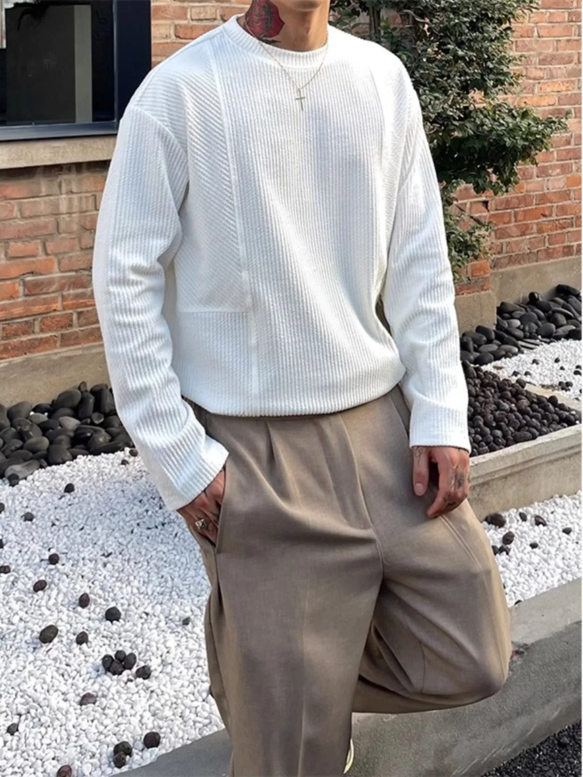 Рубашка с длинным рукавом Young Sle Мужская повседневная сорочка из