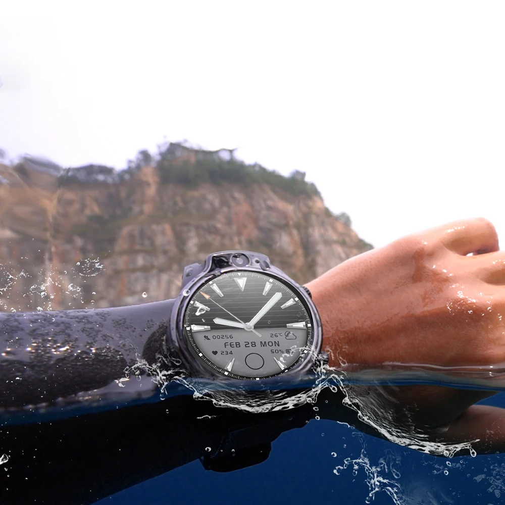 Смарт-часы HD с круглым экраном 4G LTE GPS двойной камерой водозащита IP68 аккумулятор