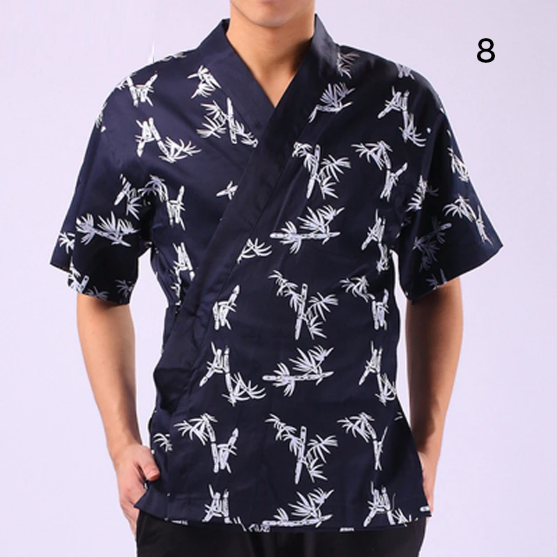 Рубашки для работы с суши-рестораном форма шеф-повара топы коротким рукавом и