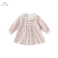 dave bella baby girls dress 2022 korean style flower long sleeve dress baby princess dress infant toddler clothes db3222446