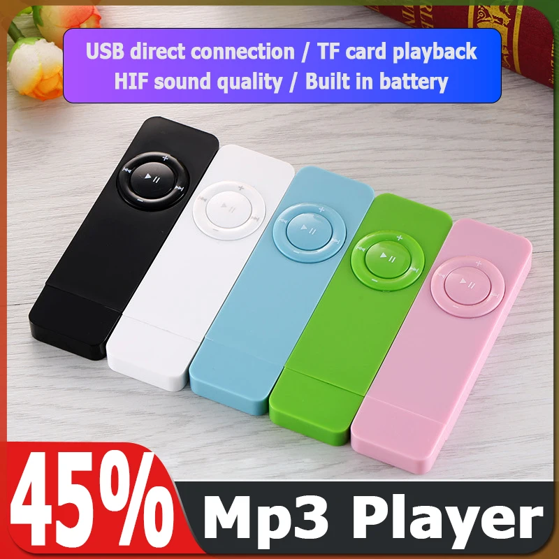 

MP3 Player Music Media Player Portable Long Strip USB Support 32GB TF Card Reader Student Sports Running Music Walkman