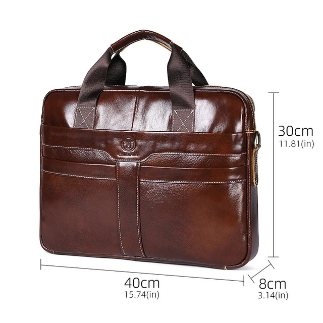 Cowhide Men's Briefcases Shiny Cow Leather Business Handbag Large Capacity Leather Shoulder Bags Gift Leisure Laptop Bag TS053 5