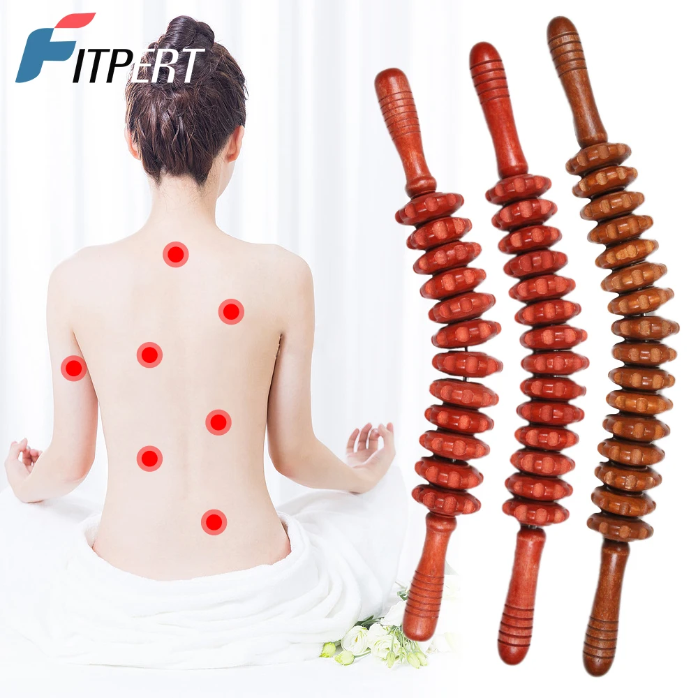 

1 PC Wood Therapy Roller Massage Tool,Anti Cellulite,Handheld Cellulite Trigger Point Manual Muscle Release Rolle Stick Massager