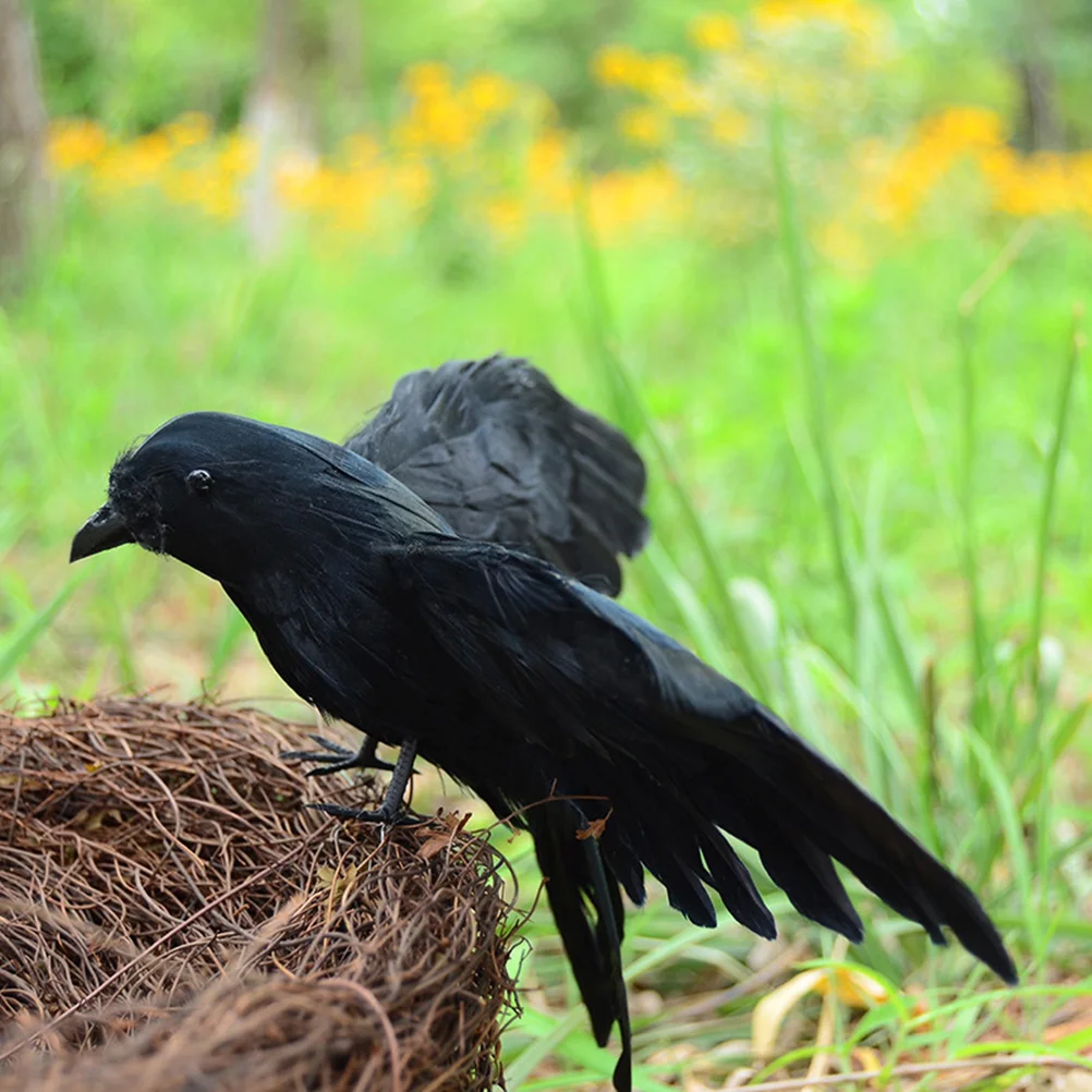 

Vivid Crow Bird Toy Work Desk Decor Stimulated Realistic Prop Halloween Decoration Office Decorations