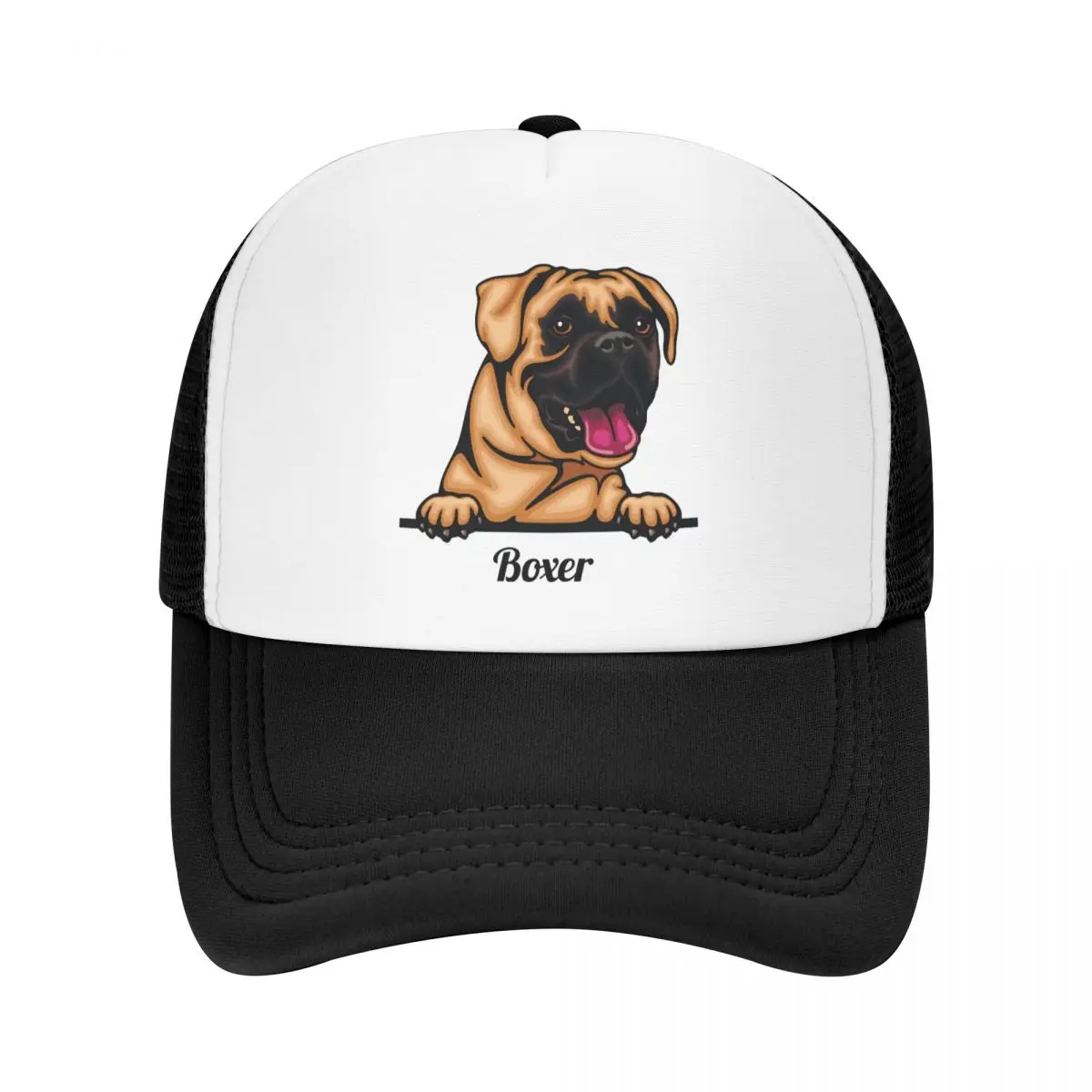 

Custom Peeking Dog Boxer Baseball Cap Women Men Adjustable Trucker Hat Sports Snapback Caps Summer Hats