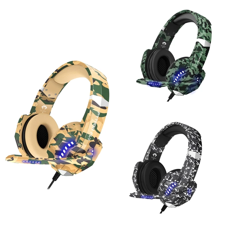 

PYTHON FLY Game PC Headsets 7.1 Bass Surround Sound Stereo LED Lights With Noise Cancellation Microphone For PS5 PS4