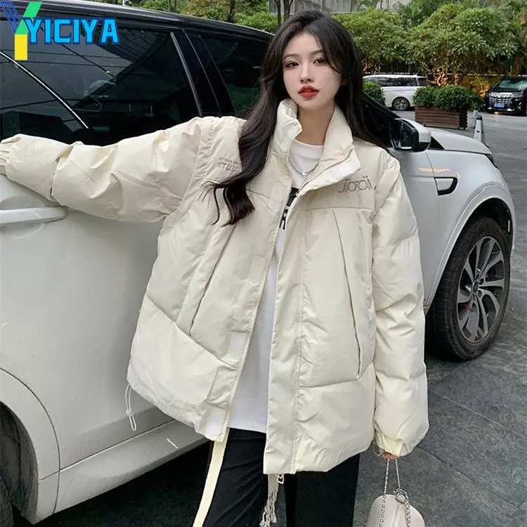 YICIYA Women's Winter Parkas 2023 New Casual Streetwear Jackets For Woman Cotton-padded Solid Coats High Street Female Clothing