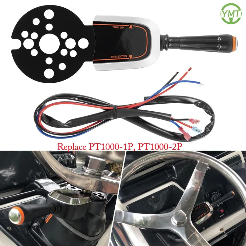 Bezel Control Switch, Blinker Trim Control System Single Function for Seastar Hydraulic, Cable and Tilt Steering,PT1000-1P/2P
