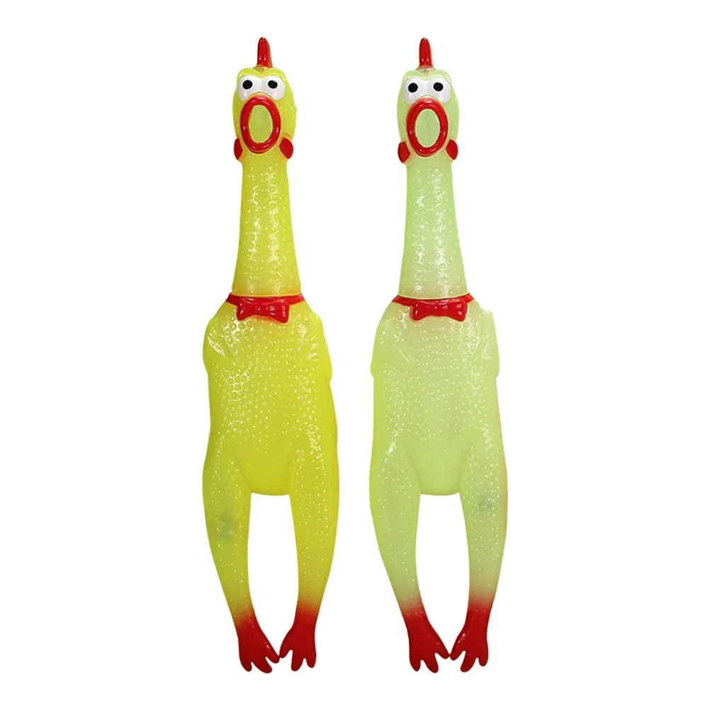 

2 Pcs Luminous Chicken Party Favor Kids Toys Screaming Screeching Plaything Unique Squeeze Shine Children Vent