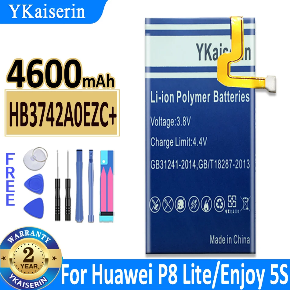 

YKaiserin Battery HB3742A0EZC+ 4600mAh For Huawei P8 Lite P8Lite Bateria + Free Tools