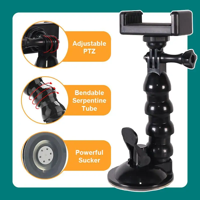 

Car Driving Recorder Car Phone Holder Suction Cup Adjustable Universal Holder Stand in Car GPS Mount for Windshield Dashboard