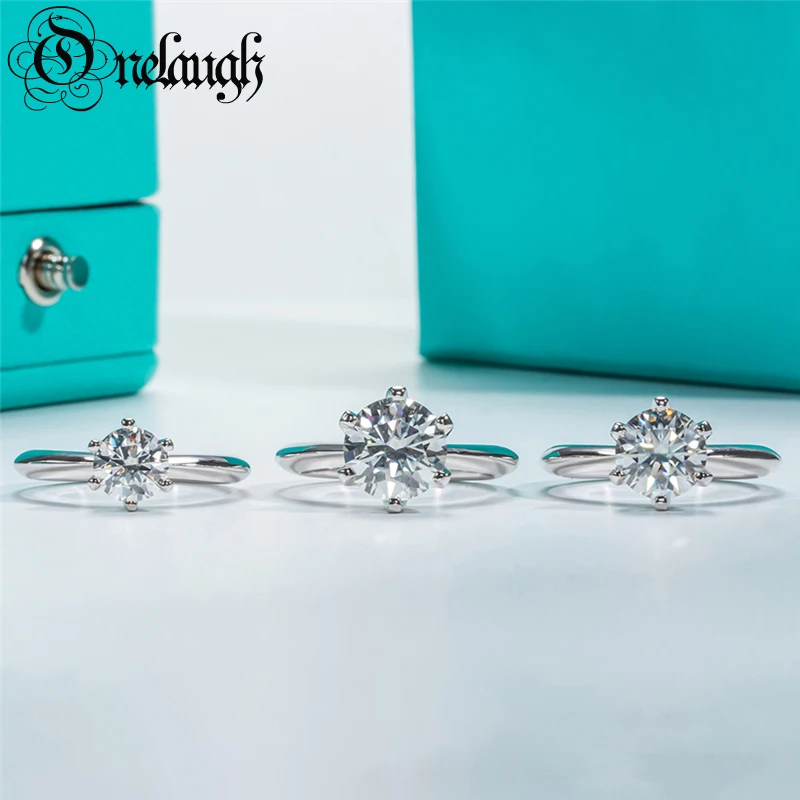 Женское классическое кольцо с бриллиантом Onelaugh обручальное из серебра 0 5 пробы