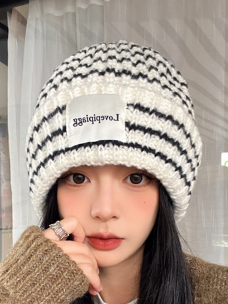 Свободная и удобная шерстяная шапка на осень зиму для женщин японская мода