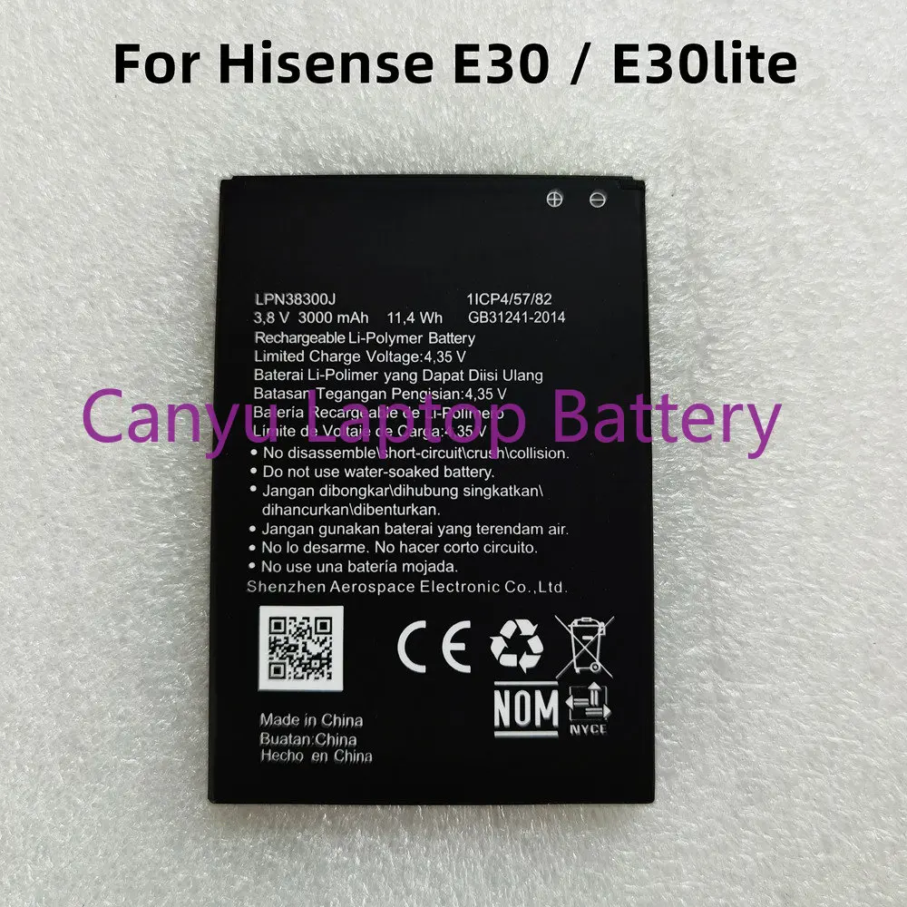 

Hisense E30 E30 lite аккумулятор 3000mAh ремонт и замена LPN38300J