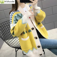 womens fashion sweater spring and autumn clothing 2022 new korean version lazy wind loose knit cardigan coat female
