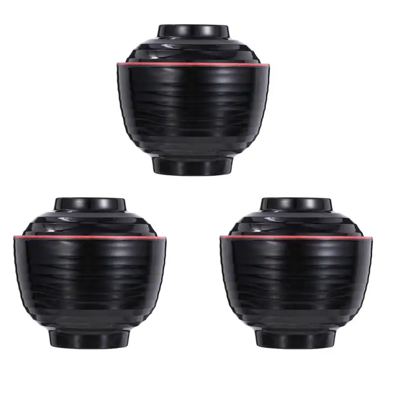 

3pcs Japanese Seasoning Bowl Delicate Soup Bowl Small Mini Food Bowl With Lid